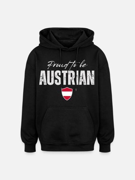 Proud Austrian, Made in Austria - Oversized Unisex Hoodie - black