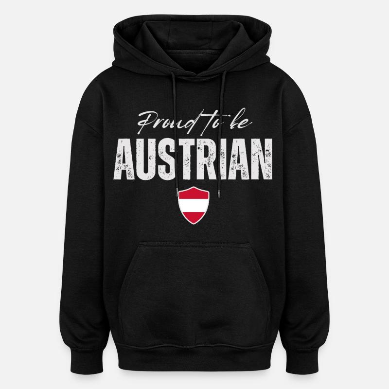 Proud Austrian, Made in Austria - Oversized Unisex Hoodie - black