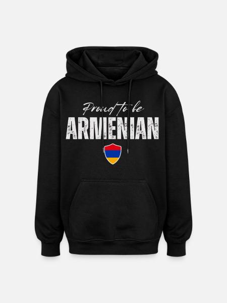 Proud Armenian, Made in Armenia - Oversized Unisex Hoodie - black