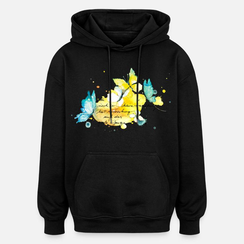 Papillons. Effets de chaque petite action - Sweat à capuche oversize unisexe - noir