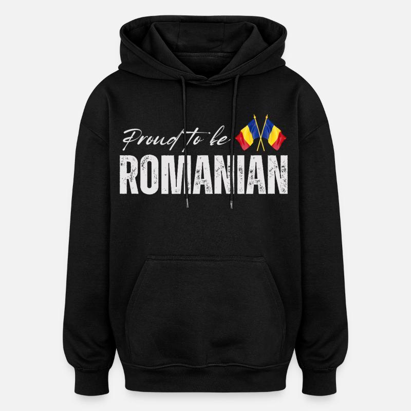 Fierté roumaine, j’adore la Roumanie - Sweat à capuche oversize unisexe - noir