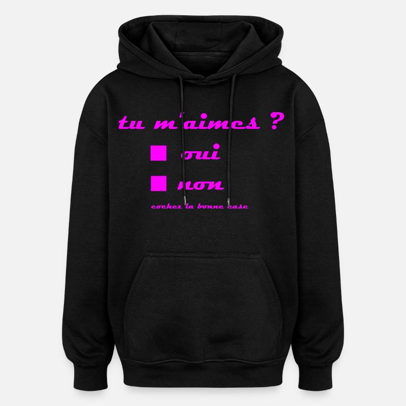tu_m-aimes - Sweat à capuche oversize unisexe - noir