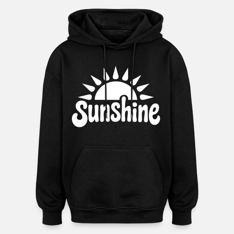 blanc soleil - Sweat à capuche oversize unisexe - noir