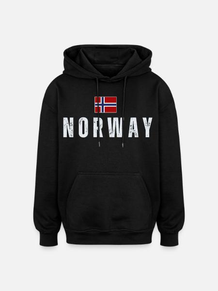 Norwegian flag, Norwegian patriot - Oversized Unisex Hoodie - black