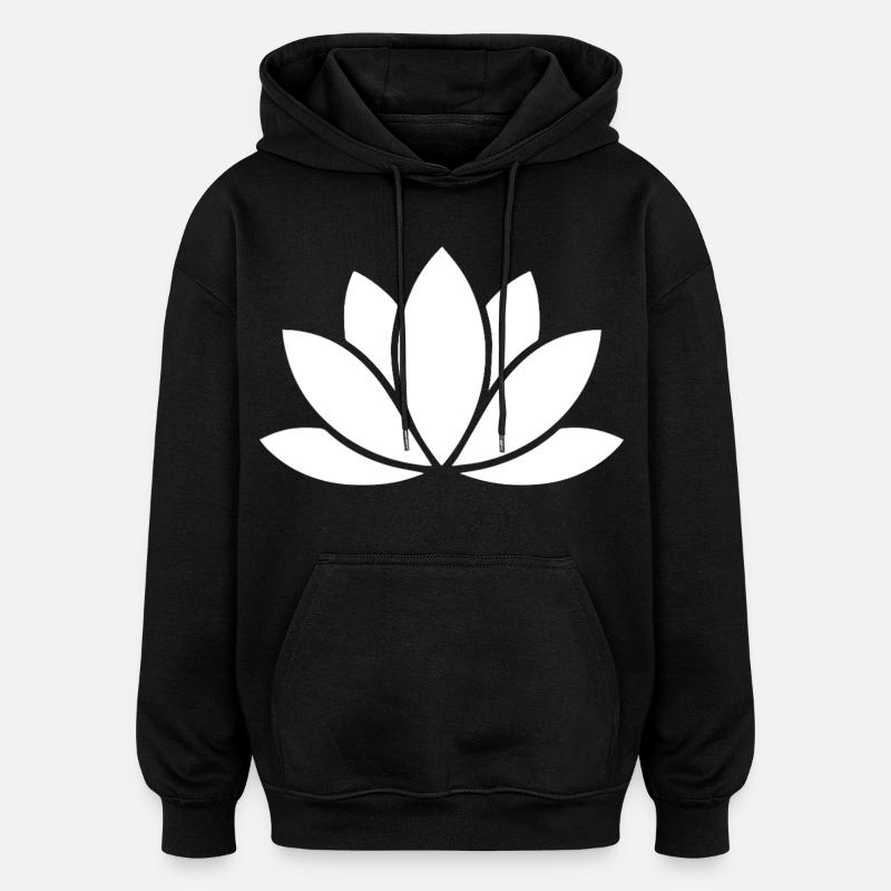 Affirmation Lotus pour la santé mentale - Sweat à capuche oversize unisexe - noir