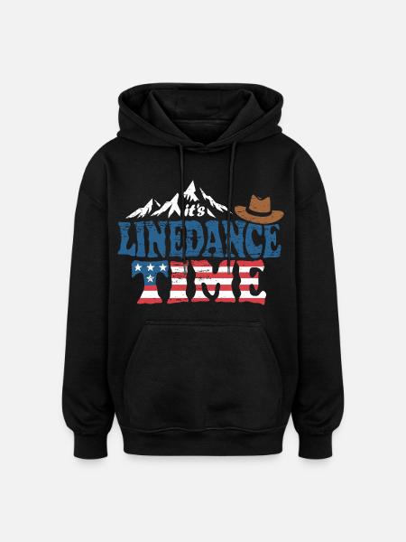 It's linedance time, Linedancing, Country USA - Oversized Unisex Hoodie - black