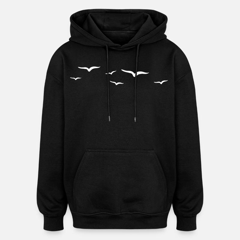 Abstrakte Flugvogel Illustration - Oversized Unisex Hoodie - Schwarz