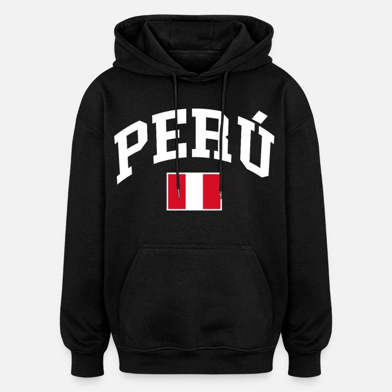 Peru Flagge - Oversized Unisex Hoodie - Schwarz