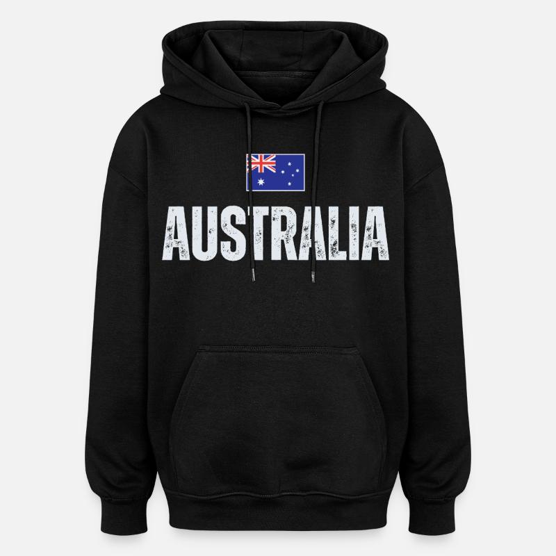 Flag Australia, j’adore l’Australie - Sweat à capuche oversize unisexe - noir