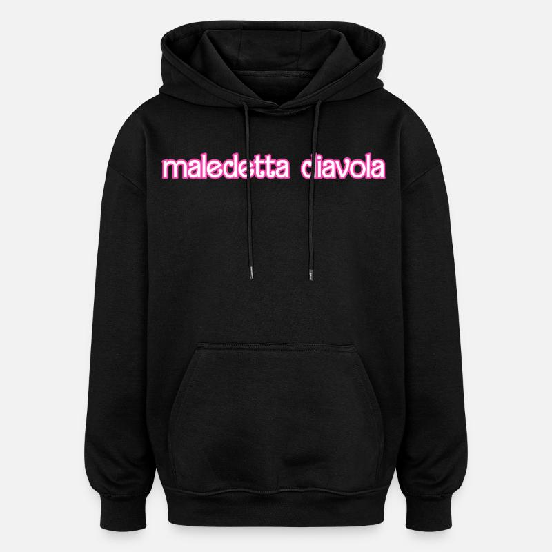 Maudits diables - Sweat à capuche oversize unisexe - noir
