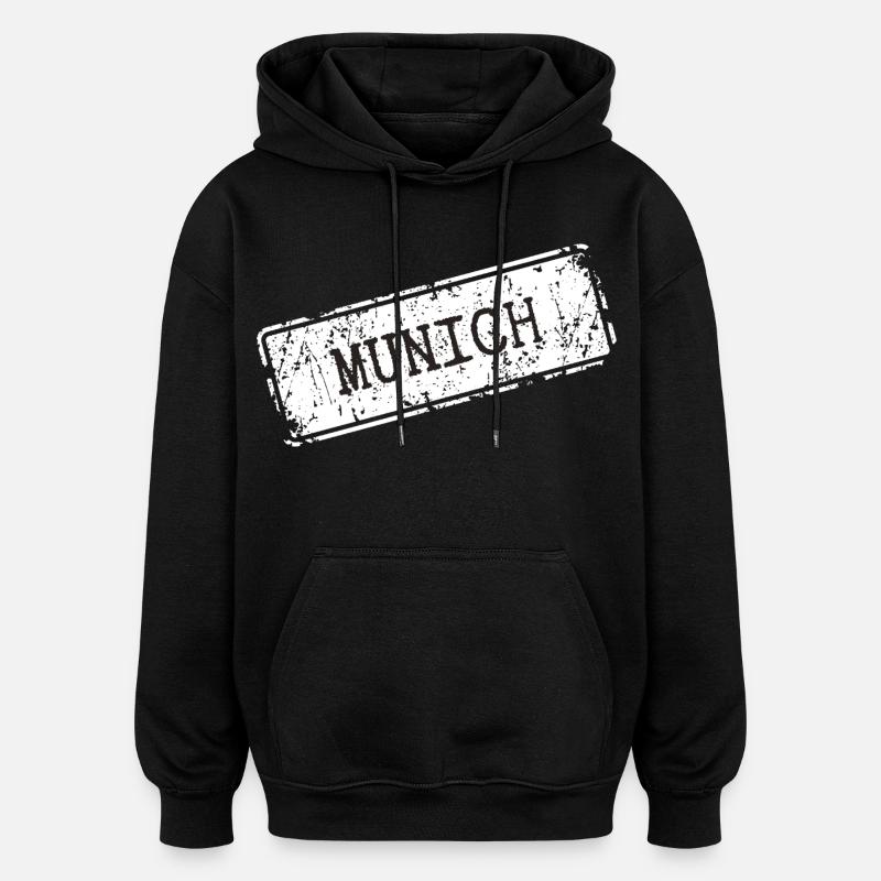 Munich - Sweat à capuche oversize unisexe - noir