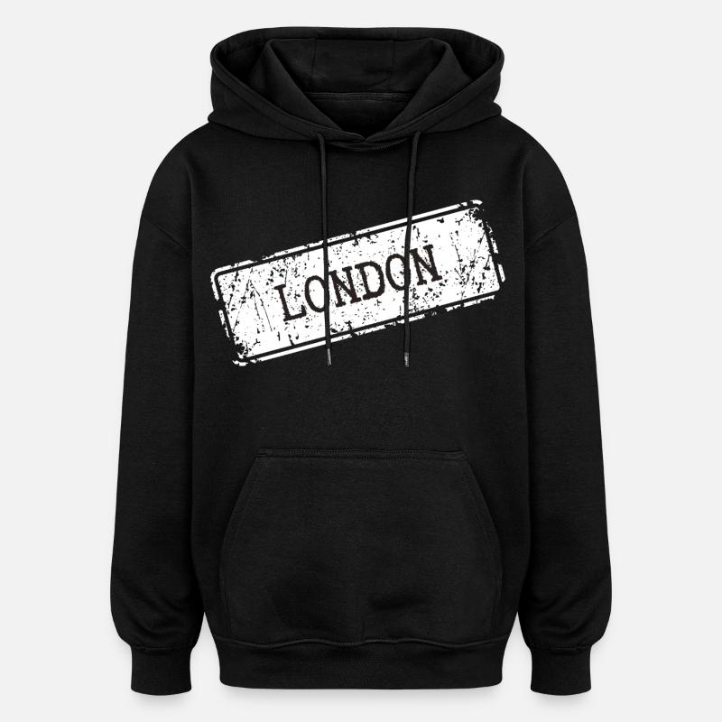 Timbre London City Area Design - Sweat à capuche oversize unisexe - noir