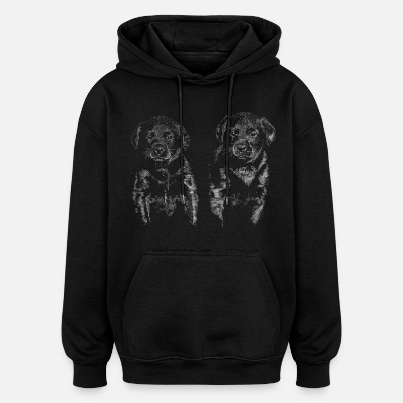 Chiots - Sweat à capuche oversize unisexe - noir