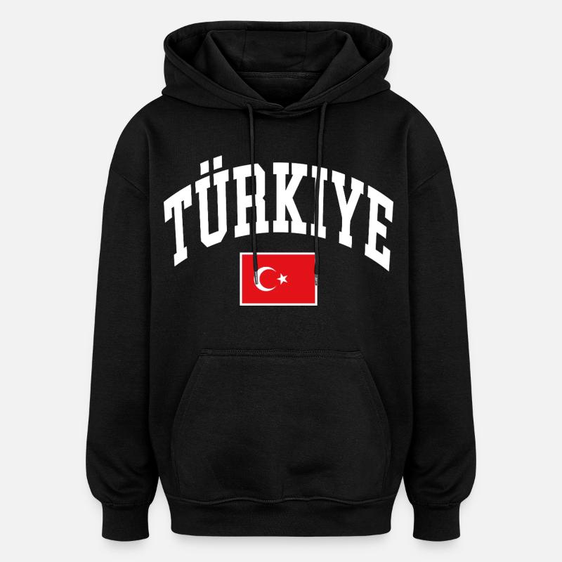 Drapeau de la Turquie - Sweat à capuche oversize unisexe - noir