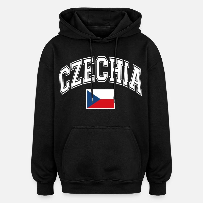 Drapeau de la République tchèque - Sweat à capuche oversize unisexe - noir