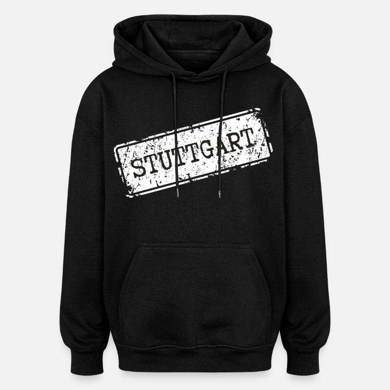 Stuttgart Urban Street Art Design - Sweat Ă capuche oversize unisexe - noir