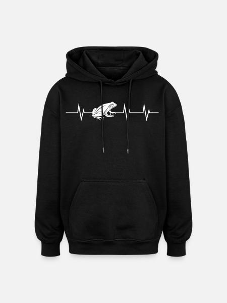 Heartbeat of a Frog - Oversized Unisex Hoodie - black