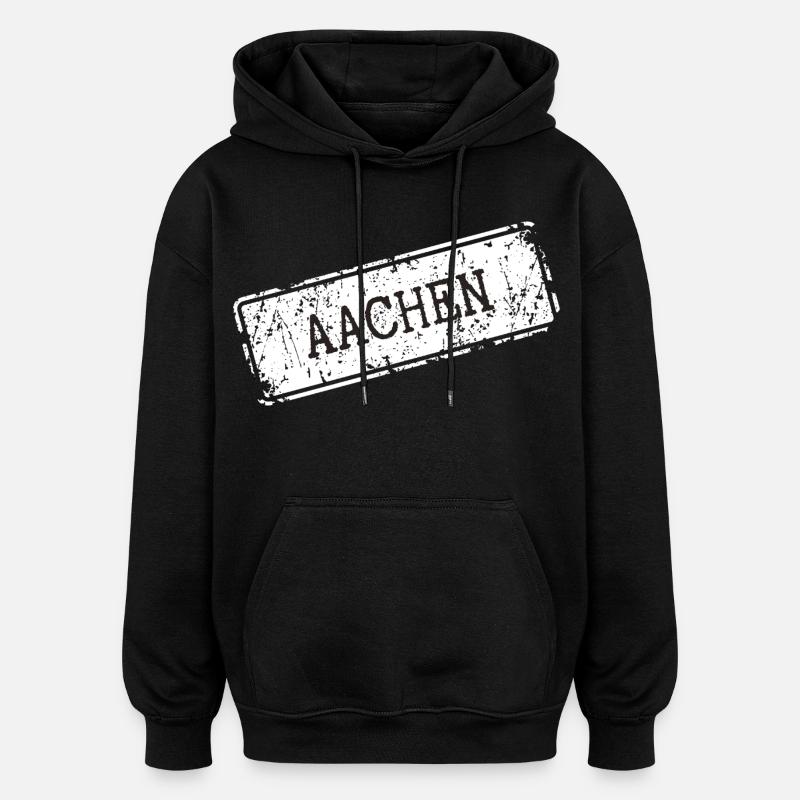 Aix-la-Chapelle - Sweat à capuche oversize unisexe - noir