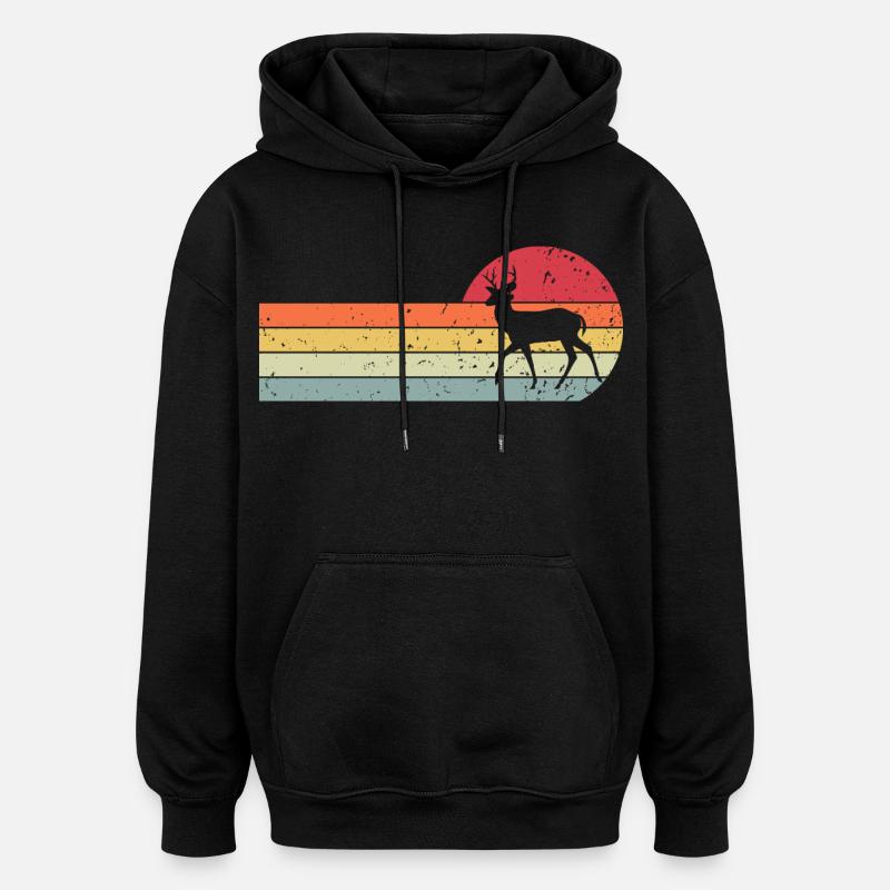 chevreuil - Sweat à capuche oversize unisexe - noir