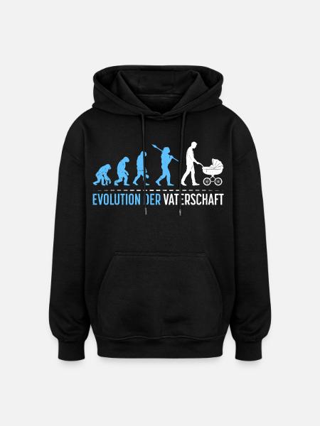 Werdender Vater EVOLUTION DER VATERSCHAFT Lustig - Oversized Unisex Hoodie - Schwarz