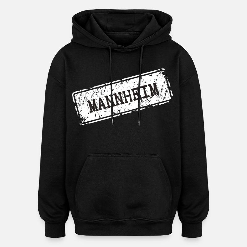 Mannheim - Sweat à capuche oversize unisexe - noir