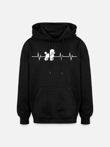 Heartbeat of a Poodle - Oversized Unisex Hoodie - black