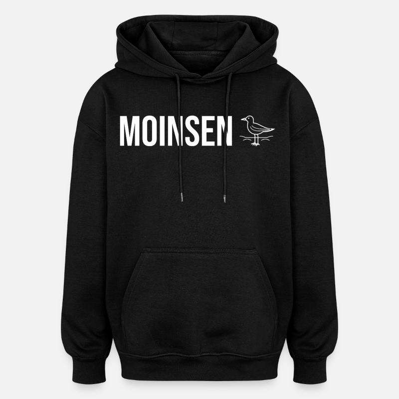 « Moinsen » - Édition Seagulls - Sweat à capuche oversize unisexe - noir