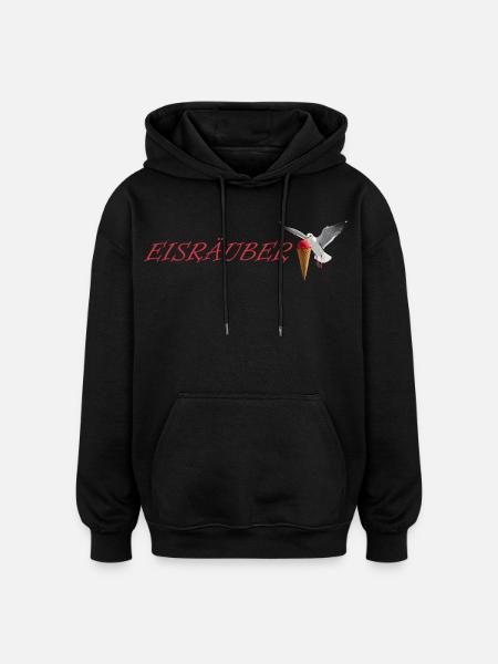 Eisräuber Design mit fliegender Möwe - Oversized Unisex Hoodie - black