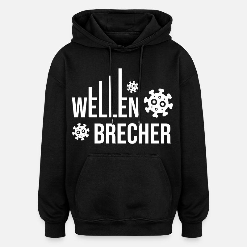 Virus du brise-lames - Sweat à capuche oversize unisexe - noir