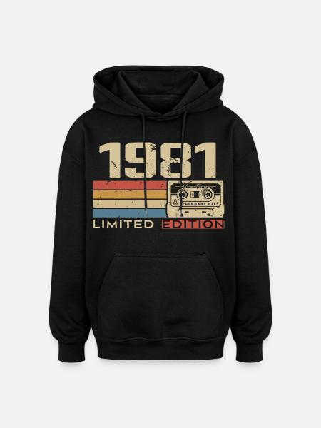 Legenden 1981 Vintage 1981 Jubileum 1981 vintage - Oversized uniseks hoodie - zwart