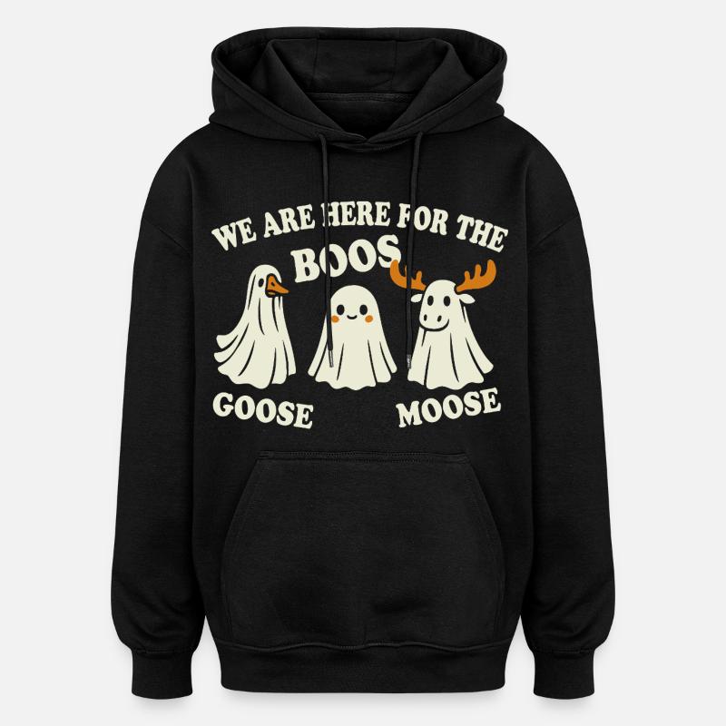 Halloween Ghosts - Goose Moose Boos - Oversized Unisex Hoodie - black