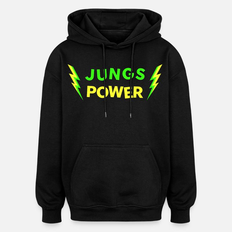 JUNGS POWER - néon - Sweat à capuche oversize unisexe - noir
