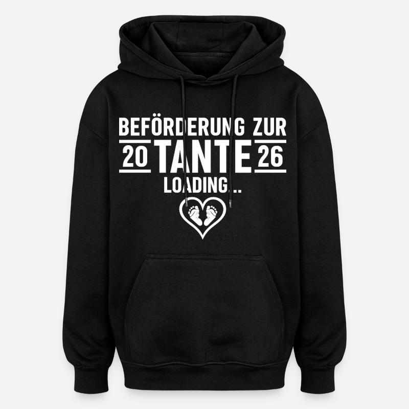Promotion à Tante 2026 invitations - Sweat à capuche oversize unisexe - noir