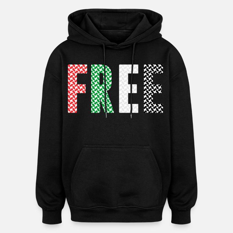 Palestine libre - Sweat à capuche oversize unisexe - noir