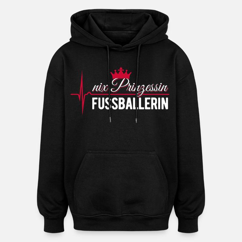 Nix Princess - Footballeur - ECG Pulse Gift - Sweat à capuche oversize unisexe - noir