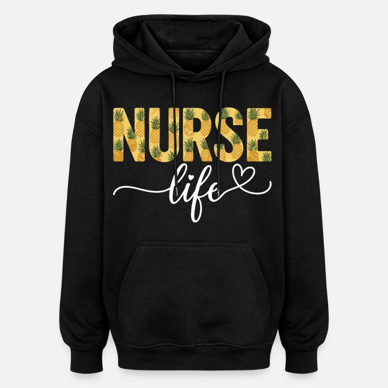 Infirmière, Vie d’infirmière - Sweat à capuche oversize unisexe - noir