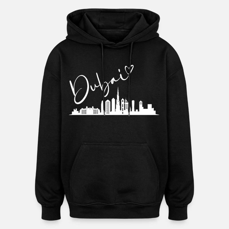 Dubai – Skyline der Träume - Oversized Unisex Hoodie - Schwarz