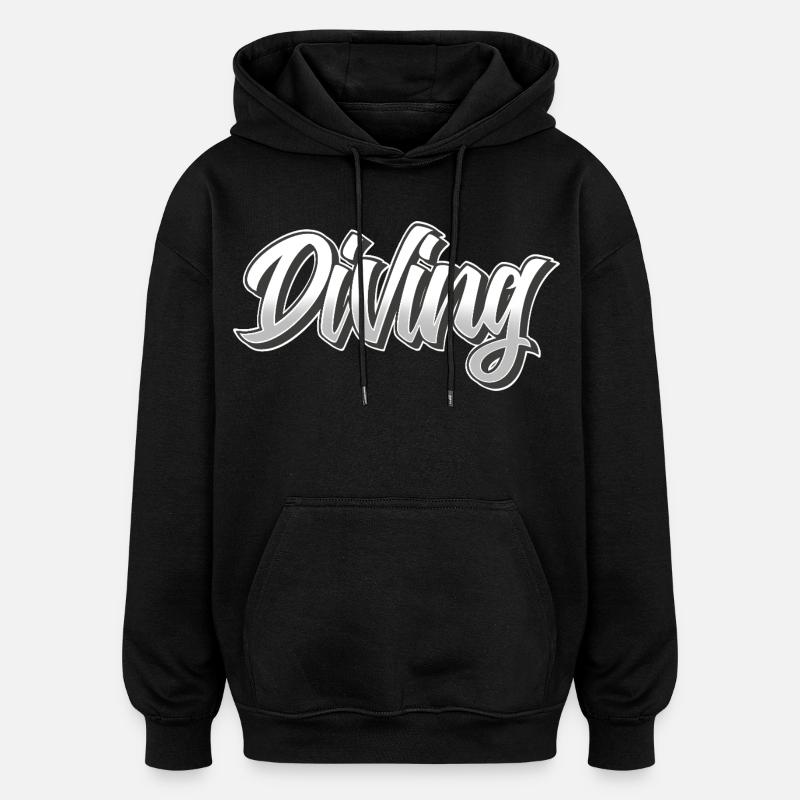Tauchen - Oversized Unisex Hoodie - Schwarz