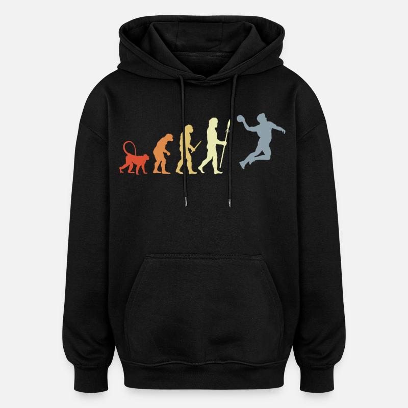 Joueur de handball Evolution - Sweat à capuche oversize unisexe - noir