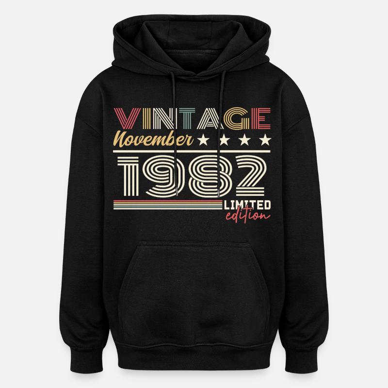 Novembre 1982 - Sweat à capuche oversize unisexe - noir