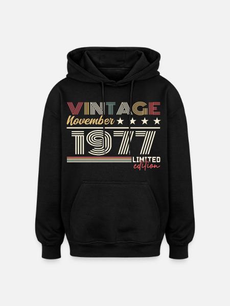 November 1977 - Oversized Unisex Hoodie - black