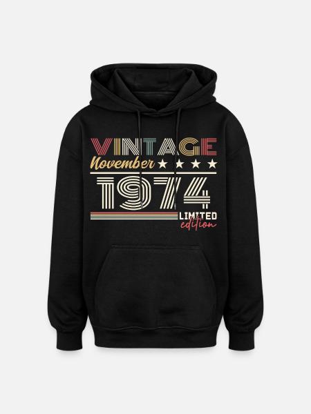 November 1974 - Oversized Unisex Hoodie - black