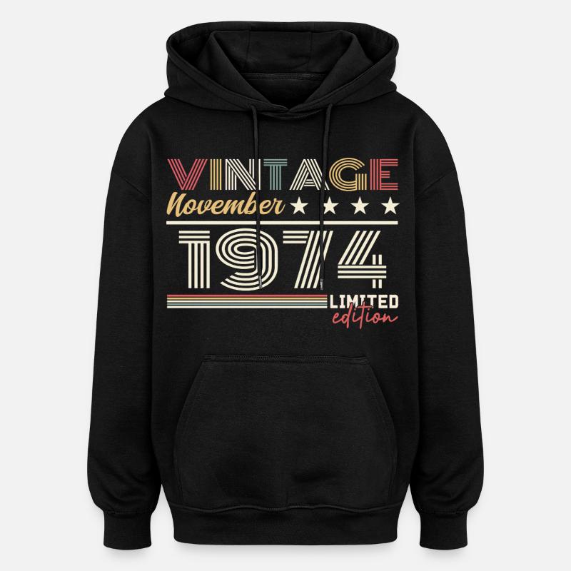 Novembre 1974 - Sweat à capuche oversize unisexe - noir
