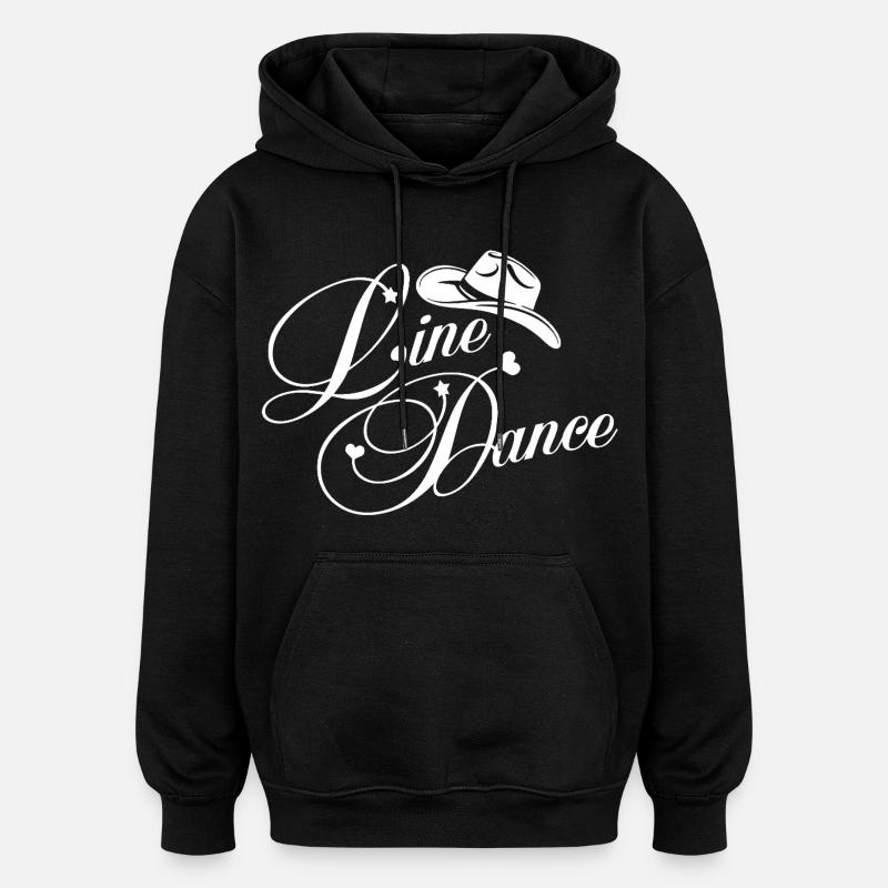 Line Dance Silhouette mit Hut - Oversized Unisex Hoodie - Schwarz