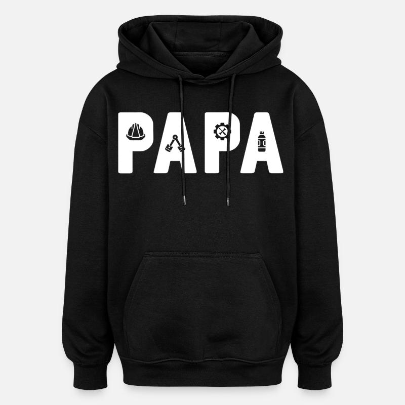 PAPA Engineer: The Mechanical Dad - Oversized Unisex Hoodie - black