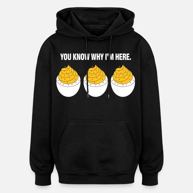 œufs farcis - Sweat à capuche oversize unisexe - noir