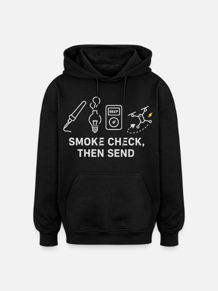 Smoke control before departure Motive - Oversized Unisex Hoodie - black