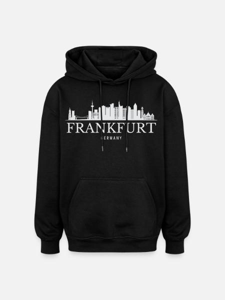 Frankfurt Skyline, Frankfurt Germany - Oversized Unisex Hoodie - black