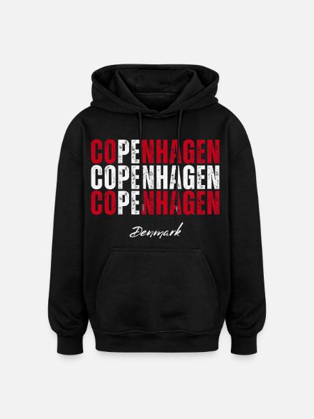 Copenhagen Denmark, memory of Copenhagen - Oversized Unisex Hoodie - black