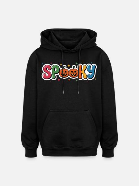 Spooky Pumpkin Lettering - Oversized Unisex Hoodie - black